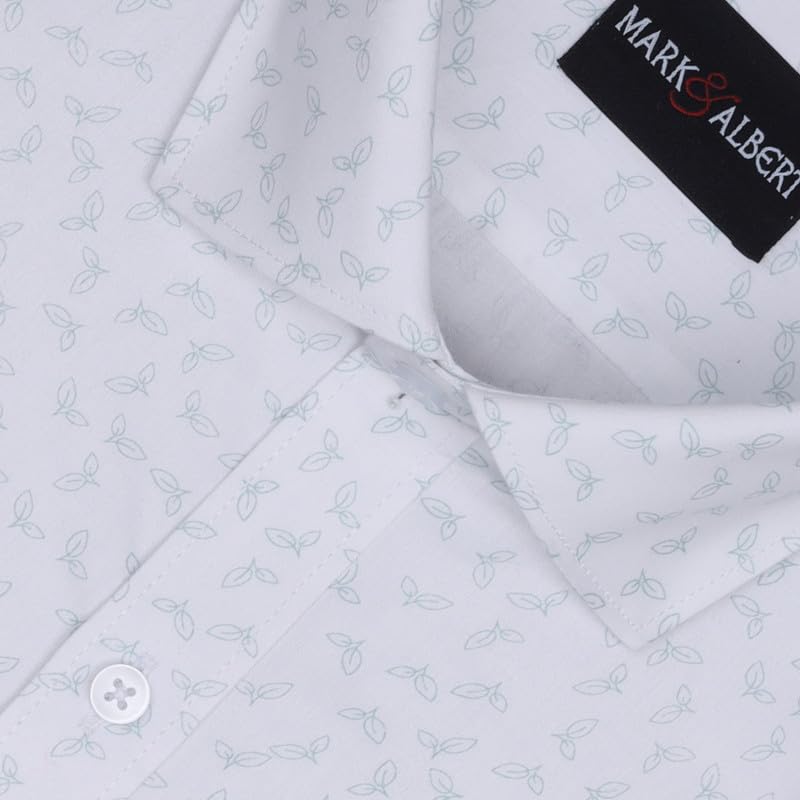 Image of MARK & ALBERT Men's 100% Cotton Printed Half Sleeves Regular Fit Shirt for Men