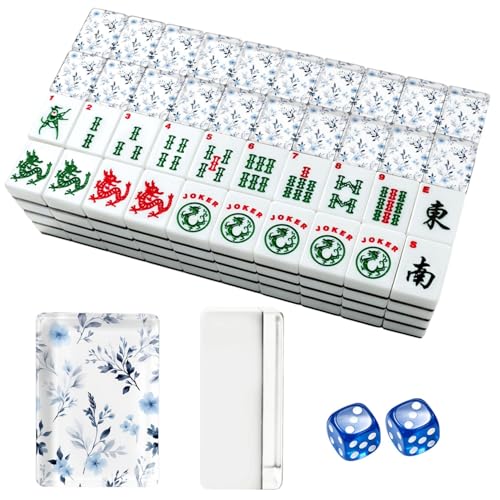 Juego de Mahjong Americano con 166 fichas y accesorios miniatura 1