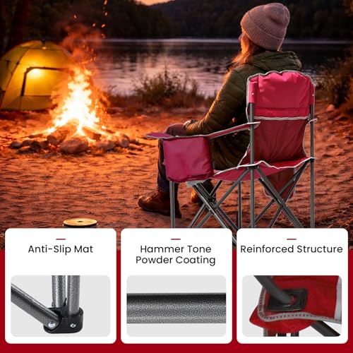 Silla de Camping Sobredimensionada SAILARY VS23FC01-03RD-JL02, Capacidad 500 lbs, Color Rojo miniatura 4