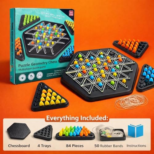 Image of Playhills Triggle Board Game | Triangle Chess Game Teaser Puzzle for Kids & Adults