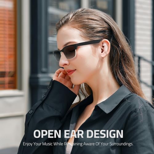 Image of Smart Glasses for Men Women, Open-Ear Audio Bluetooth Glasses | Blue Light Filter & Polarized Sunglasses Lenses, Built-in Mic and Speaker, Touch Control, Hands-Free Calls /Music, Work Relax