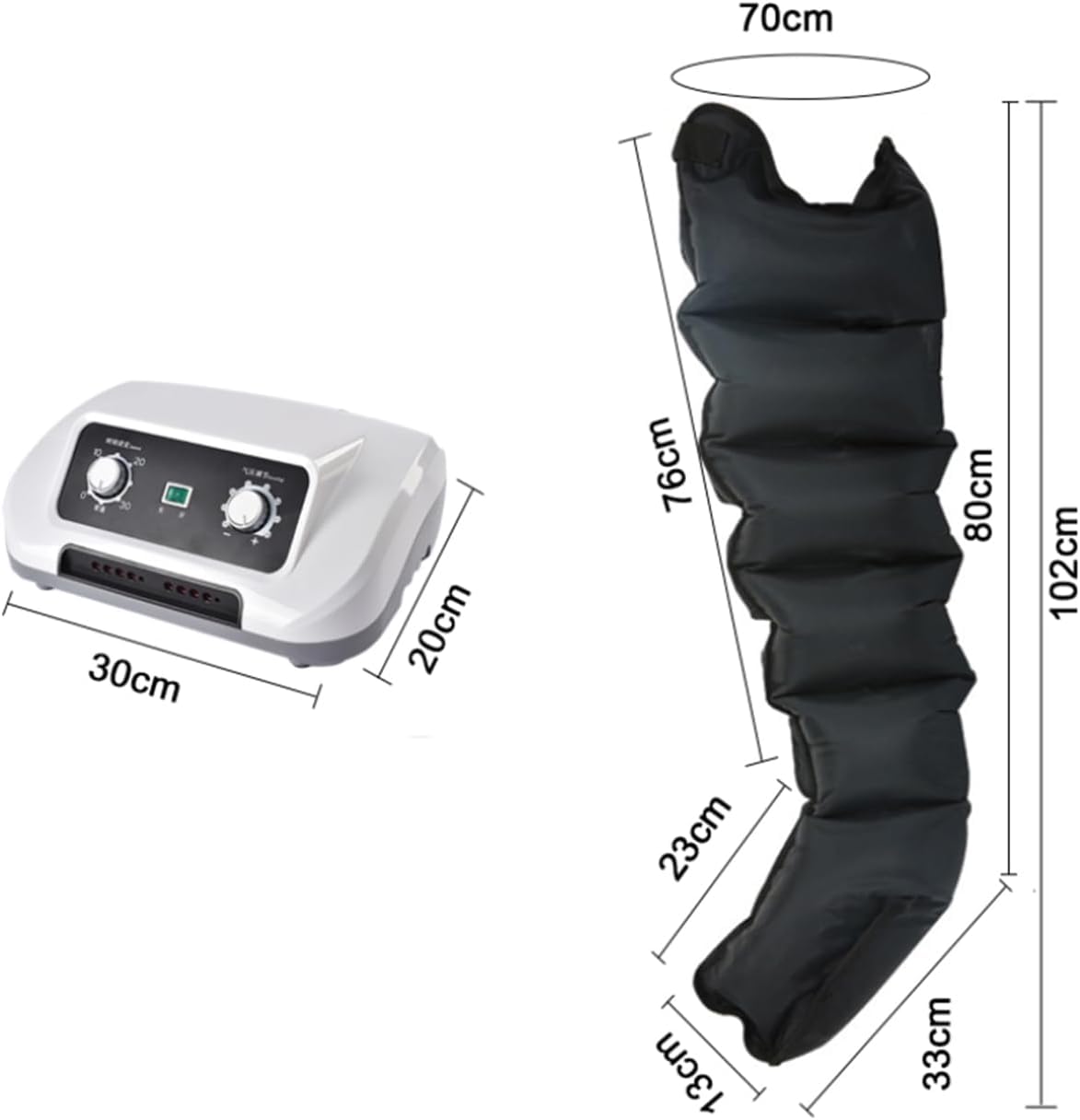 Pressoterapia Linfodrenaggio Professionale︱Pressoterapia per Casa Gambe︱6 Camere Massaggiatore Gambe Circolazione︱Massaggiatore Elettrico a Compressione D'aria︱0-30min (Nero XL, 2 legs)