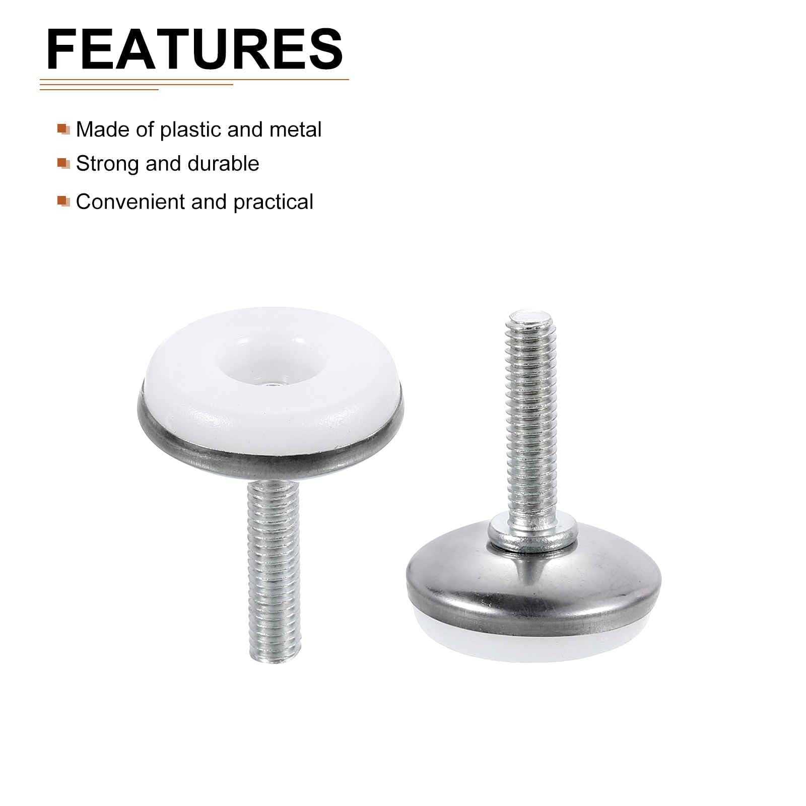 DTGN M6x25x30mm(DxLxOD) Screw on Furniture Glide Leveling Feet, 20Pack, Good for Furniture - Image 3