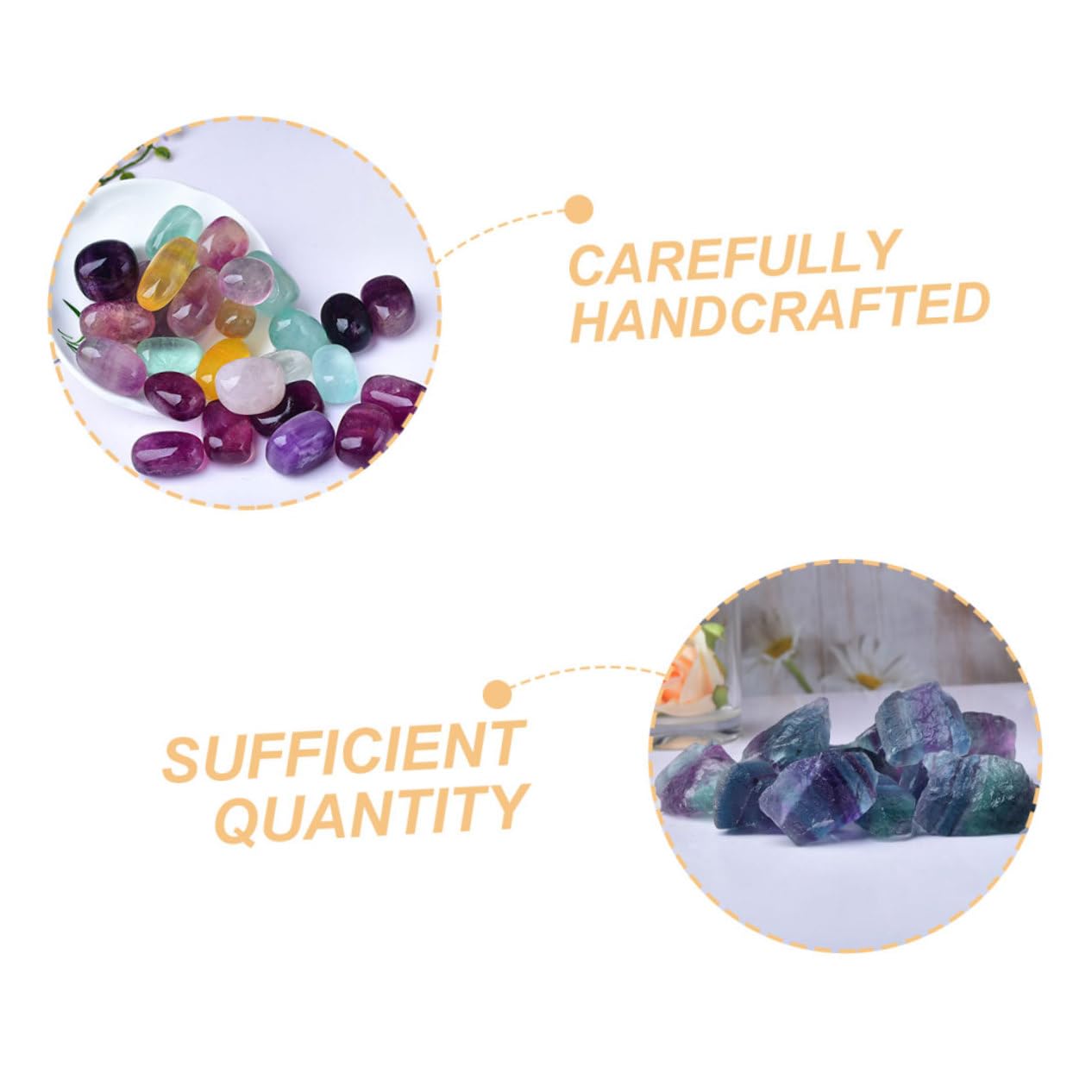 ULTECHNOVO Handgefertigter Aromatherapie Diffusor aus Natürlichem Fluoritstein Mehrfarbiges Dekorationsornament für Angenehmes Scented Stone Block
