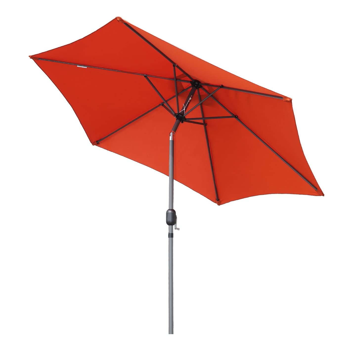 Angel Living 300cm Parasol de Acero con Inclinación, con Manivela, Sombrilla con Mástil de Acero de 38mm para Patio Terraza Playa (Terracota)