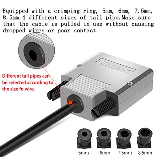 ANMBEST DB15 Solderless Serial to 15-pin Port Terminal Adapter Connector Breakout Board with Case Long Bolts Nuts (Male Metal)
