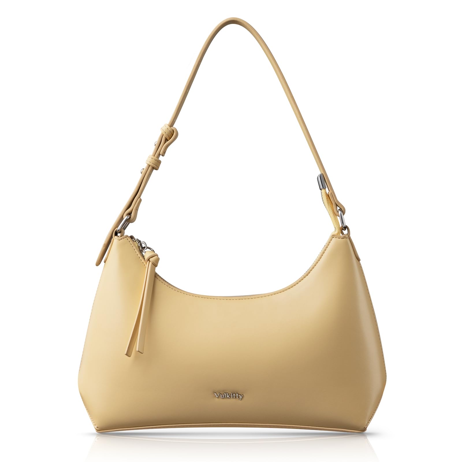 Vulkitty Shoulder Bag For Women Leather Hobo Handbag Crescent Underarm Purses with Adjustable Strap