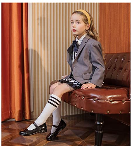 DADAWEN Girl's Strap School Uniform Dress Shoe Mary Jane Flat (Toddler/Little Kid/Big Kid)3
