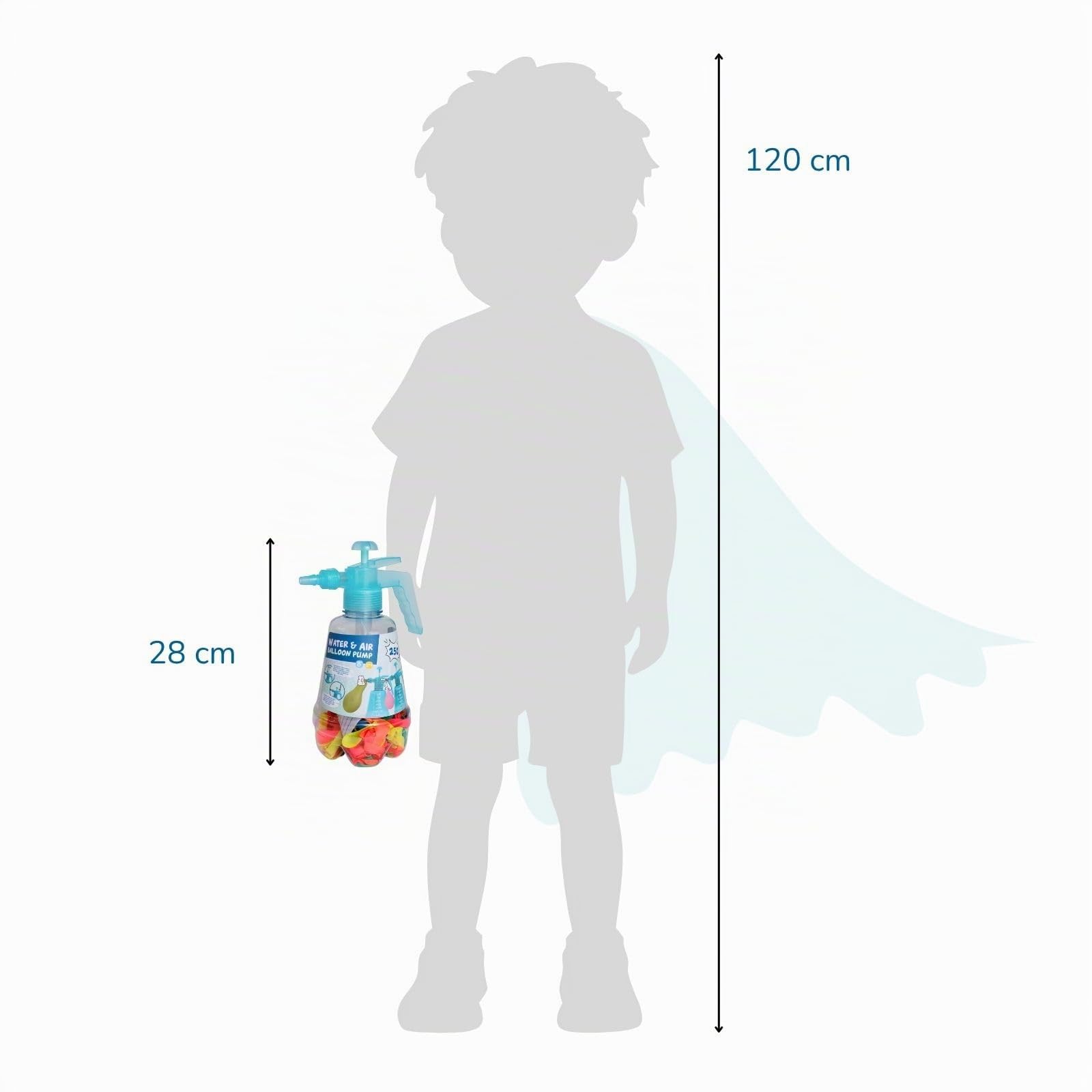 alldoro 68758 Ballonpumpe mit Wasserbomben 3er Set, 3 Wasserbombenpumpen je 1,5 L + 750 bunte Ballons, 2in1 für Wasser & Luft, ab 8 Jahre