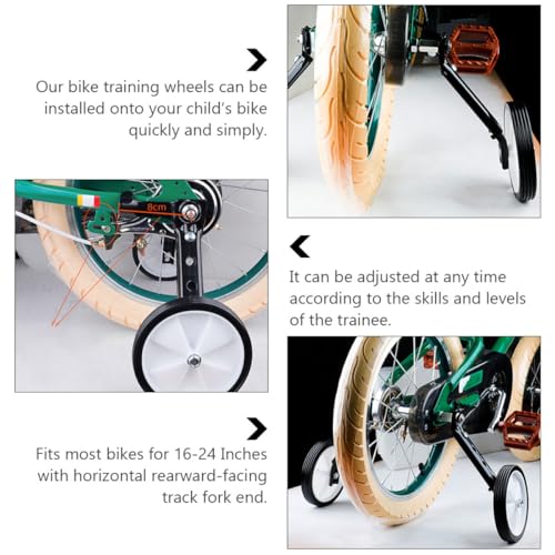 Ruedas de Entrenamiento Ajustables NOLITOY para Bicicleta, Estabilizador Trasero Negro, Ruedas Auxiliares de Equilibrio para Aprendizaje de Bicicleta Infantil miniatura 4