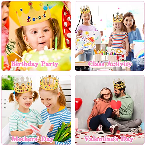 SIQUK 12 pezzi corona di carta d'oro festa corona