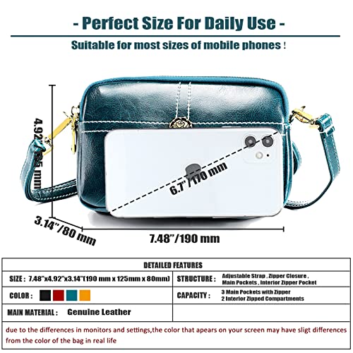 Vrouwen kleine crossbody tas echt lederen portemonnee casual designer schoudertas met grote capaciteit voor dames - Image 3