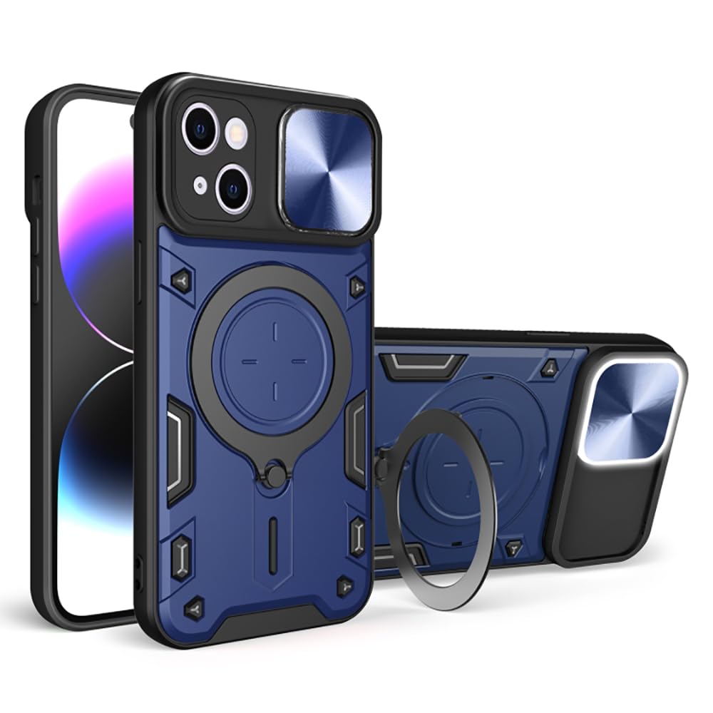 Casotec Case with Sliding Camera Cover | Magnetic Ring Holder & Kickstand in-Built | Heavy Duty TPU + PC Shockproof Case | 360 Degree Protection Back Cover for Apple iPhone 15 (Blue) (B0D8FB3FN6) Amazon Price History, Amazon Price Tracker