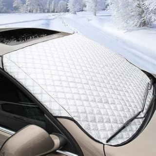 FREESOO Car Windscreen Frost Cover- Window Screen Cover for Winter- Car Snow Cover- Windshield Ice Cover- Front Window Ice Cover- Windshield Cover A-138X94CM