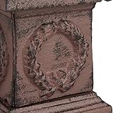 Relaxdays Gusseisen, antikes Design, wetterfest, Gartendekoration, H x B x T: ca. 36 x 17 x 14 cm, braun Sonnenuhr, - 5