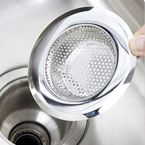 AL-Bi Stainless Steel Kitchen Sink Strainer with Small Holes, Filter Stopper Sink Drainer, Bathroom Kitchen Sink, Basin Basket Filter (7.5 x 7.5 x 1.5, 1)