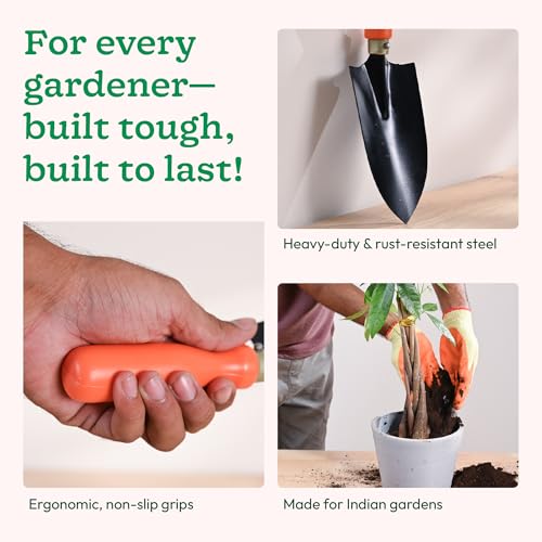 Image of UGAOO Gardening Tools Kit for Home Garden - 3 Pcs Garden Tools Set with Wide Trowel, Cultivator, Weeder | Heavy Duty Planting Tools & Garden Accessories for Home Gardening