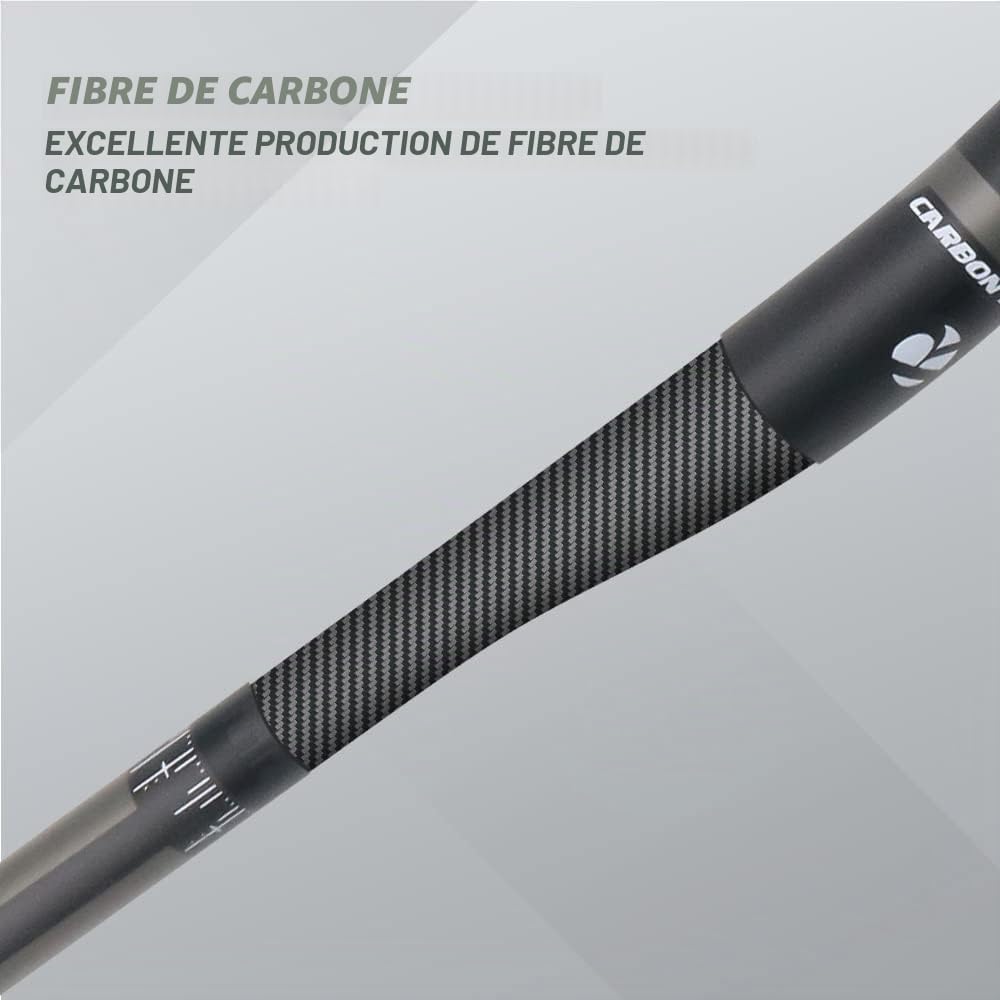 RXL SL Cintre VTT Carbone 31.8 Relevé - Guidon Plat pour Vélo Downhill - Accessoires VTT - UD Mat 800mm | Guidon de descente UD en carbone mat, diamètre de serrage de 31,8 mm, compatible avec la plupart des potences de VTT