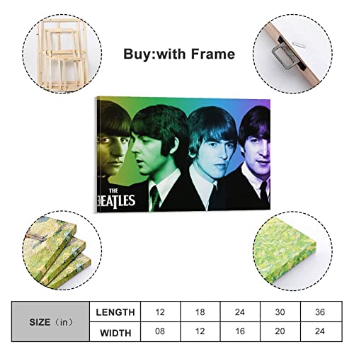Poster décoratif sur toile du groupe Beatles – Impression sur toile – Décoration murale moderne pour chambre à coucher… - Les Beatles, Paul McCartney, John Lennon, RIngo Starr, George Harrison Poster décoratif sur toile du groupe Beatles - Impression sur toile - Décoration murale moderne pour chambre à coucher… – Image 3
