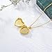 SOULMEET 18k Gold Plated Silver Minimalist Style Blank Heart Locket Necklace That Holds Pictures Photos Locket Necklace (Locket only)