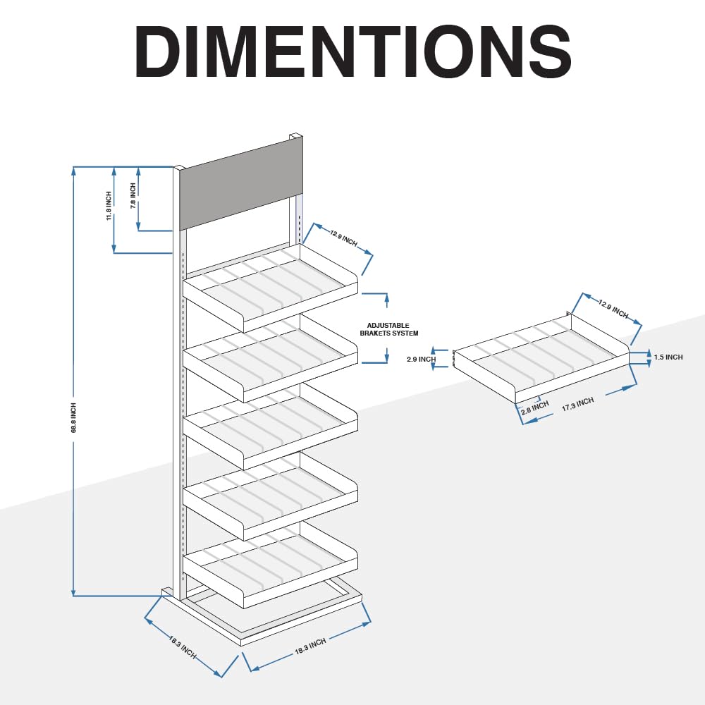 Aerosol Rack Assortment Display - Holds up to 150 Aerosol Cans - 5 Tier Spray Paint Can Storage Rack Organizer - 68.8