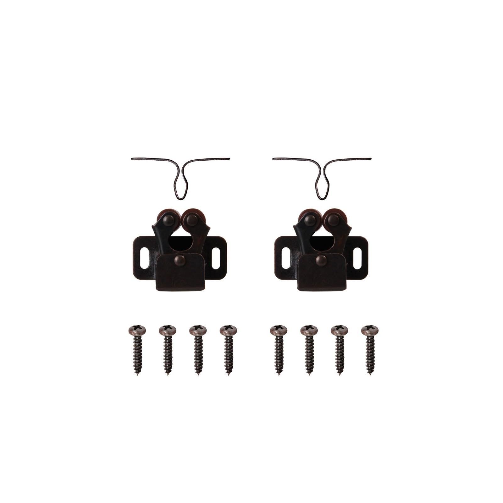 Iklaaqetbxps Antique Copper 2Pcs Antique Copper Double Roller Door Catches, Cabinet Cupboard Latch Stoppers With Striker And Screws(Antique Copper 2Pcs)