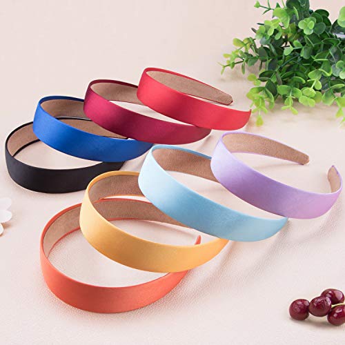 SIQUK 18 Pieces Satin Headbands 1 Inch Wide Non-slip Headband Colourful DIY Headbands for Women and girls, 18 Colours - Image 5