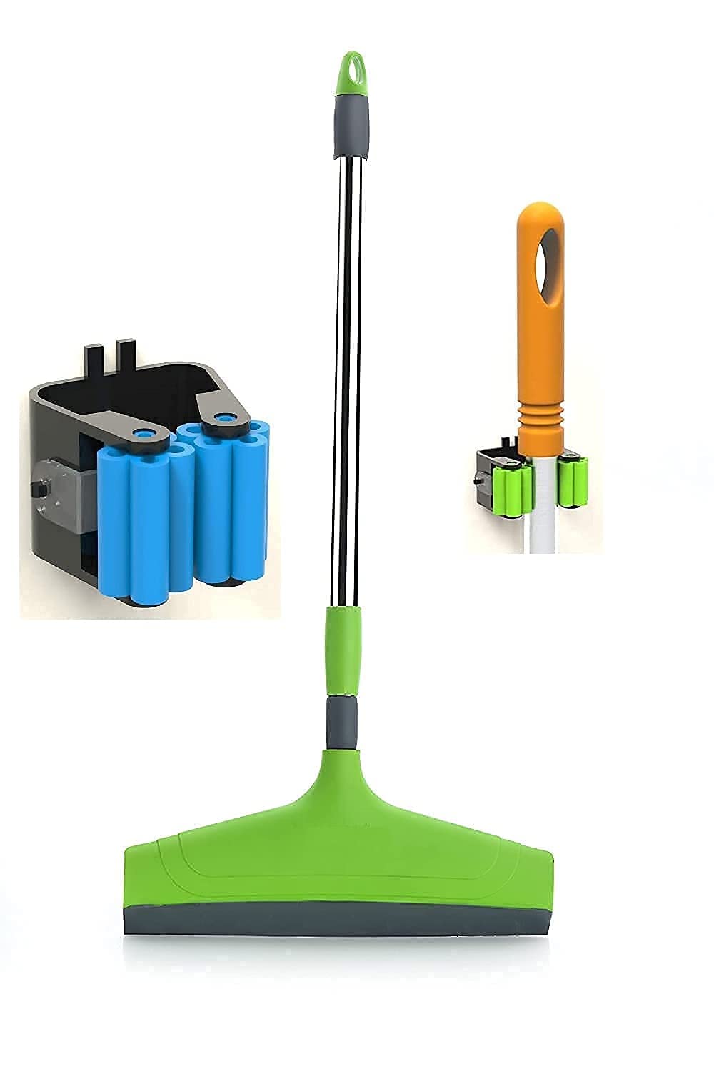 KIDINGTON Telescopic Wiper for Bathroom Floor Cleaning Adjustable Stick 12" (Color -Green) + Wall Stand (B09KS2RMXQ) Amazon Price History, Amazon Price Tracker