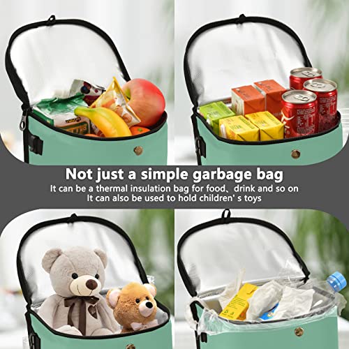 Image of Wudan Small Car Trash Can Sage Green Accessories for Garbage Storage Organizer with Lid Waterproof Portable Auto and Truck Interior Seat Bin
