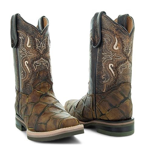 Soto Boots Kids Pirarucu Print Cowboy Boots K40082