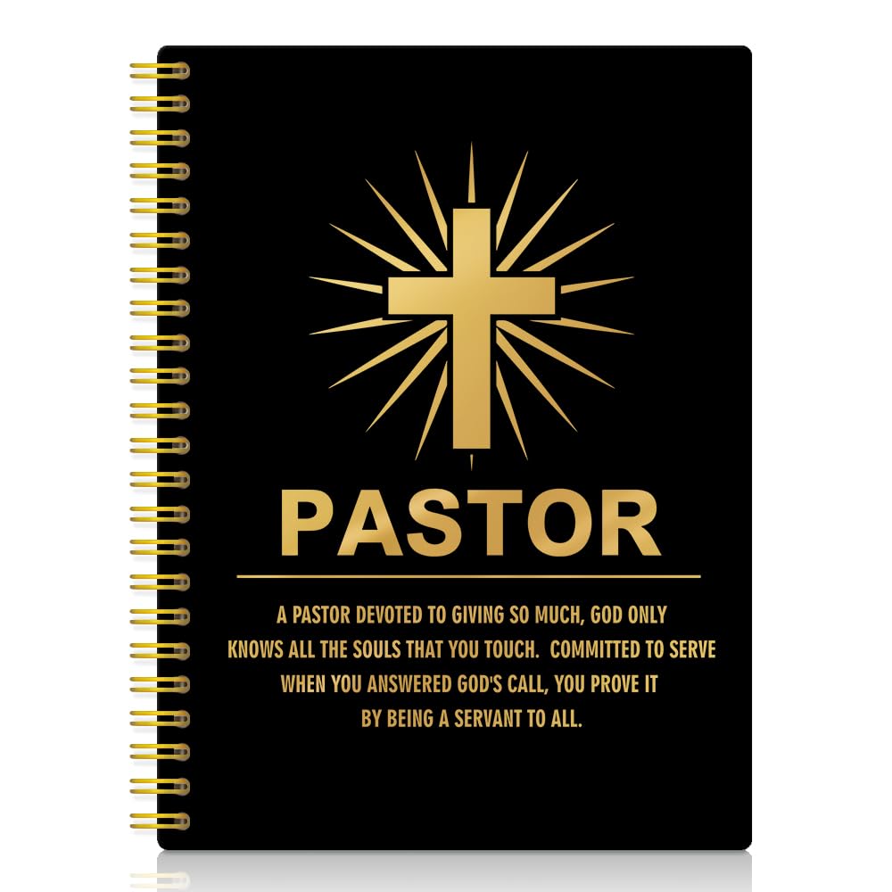 Cuaderno de oración para mujeres y regalos religiosos para pastores con diseño negro y dorado