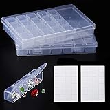 2 Pack 56 Slots Diamond Painting Box for Adult,5D DIY Diamond Accessories Storage Containers,2 Sets