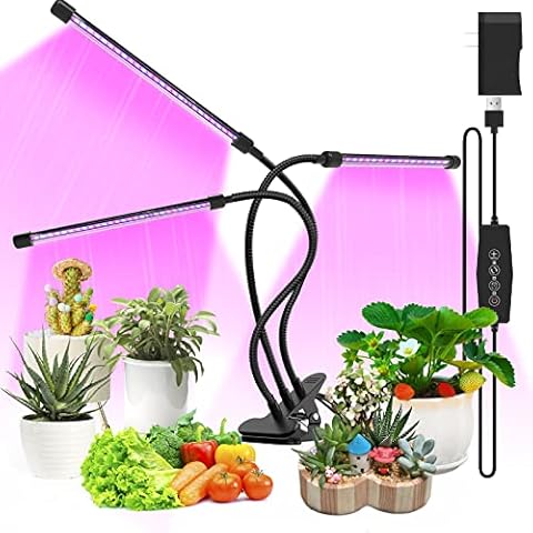 yoyomax Grow Lights for Indoor Plants, Full Spectrum Led Plant Light with Timer Clip on Growing Lamp for Seed Starting Succulents Small Houseplants Vegetables Growth, Blue and Red, GL2203 Cover