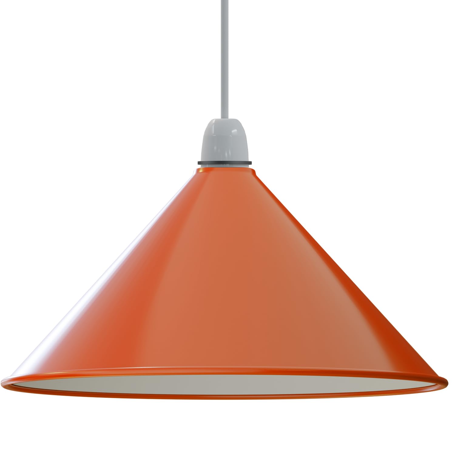 Vintage Metal Retro Style Cone Shape Lamp Shade Easy fit for Living Rooms bedrooms Kitchen Dining Room (Orange - 1 Pack)