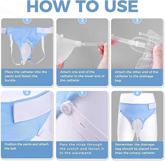 RAJry urine collector for men bed patients wearable urine bag for men urine drainage bag system for Adults male bedridden elderly (Men (Free Size)), Multicolour