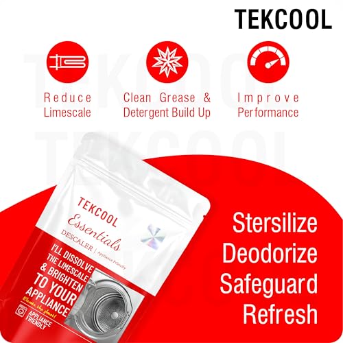 Image of TEKCOOL Washing Machine Cleaner, Descaler for Washing Machine Front Load and Top Load, Washing Machine Cleaning Powder, Descaling Powder for Washing Machine (Red, Pack of 6).