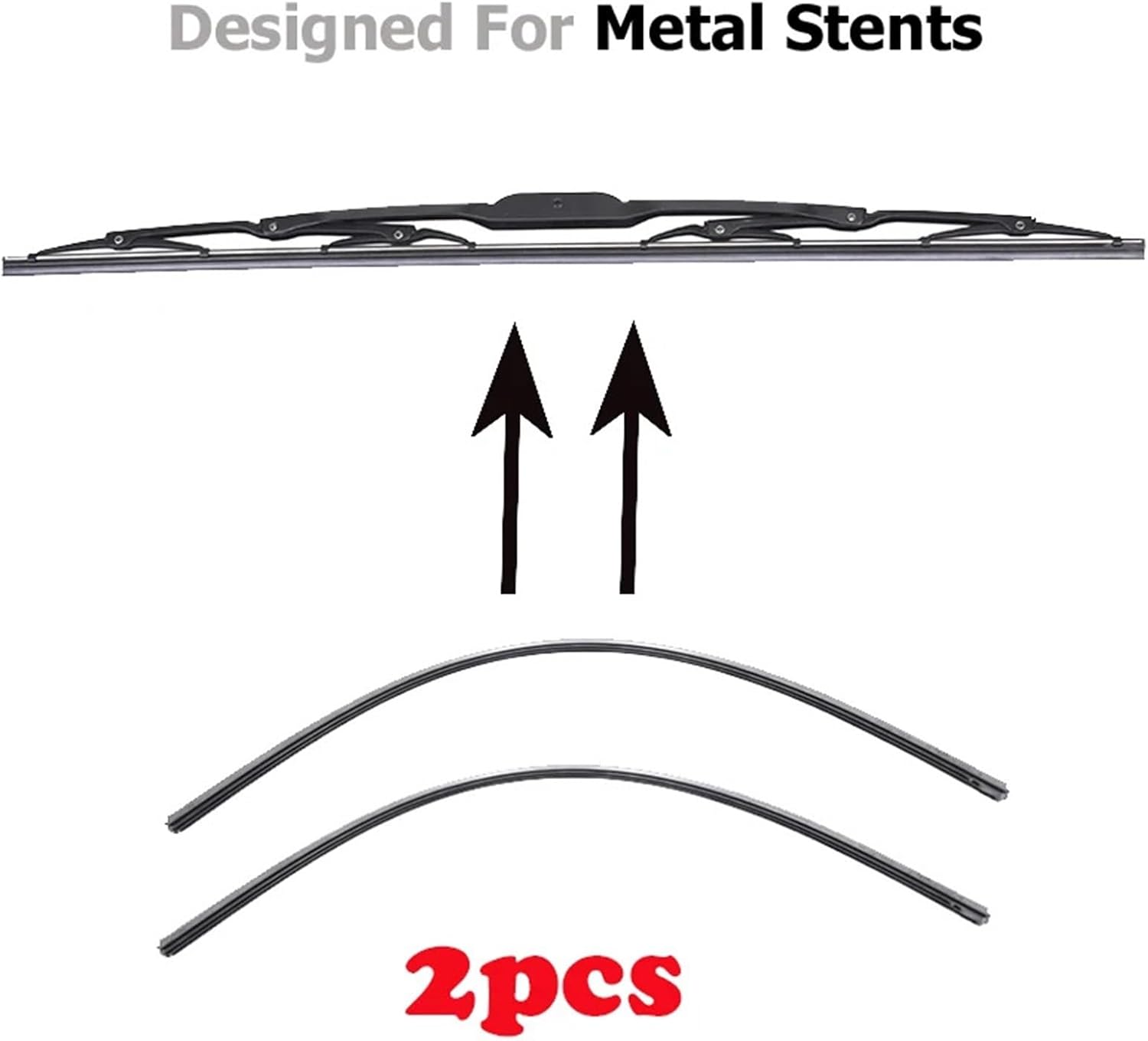 2Pc Auto Vehicle Insert Soft Rubber Strip Refill For Metal Frame U-type Hook Wiper Blades Windshield 6mm 8mm 14" 16" 22" 24" 26"(2Pcs 24 inches 6mm)