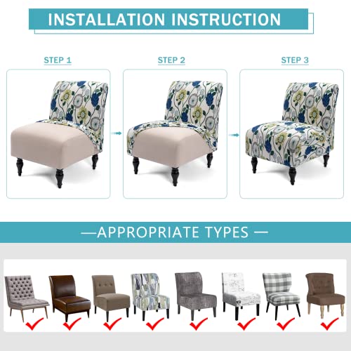 Armless-Accent-Slipper-Chair-Cover-SlipcoverStretch-Spandex-Removable-Fabric-Non-Slip-Silp-Cover-for-Accent-Chair-Without-arms-Furniture-Protector-for-Living-Dining-Room Armless Accent Slipper Chair Cover SlipcoverStretch Spandex Removable Fabric Non Slip Silp Cover for Accent Chair Without arms Furniture Protector for Living Dining Room