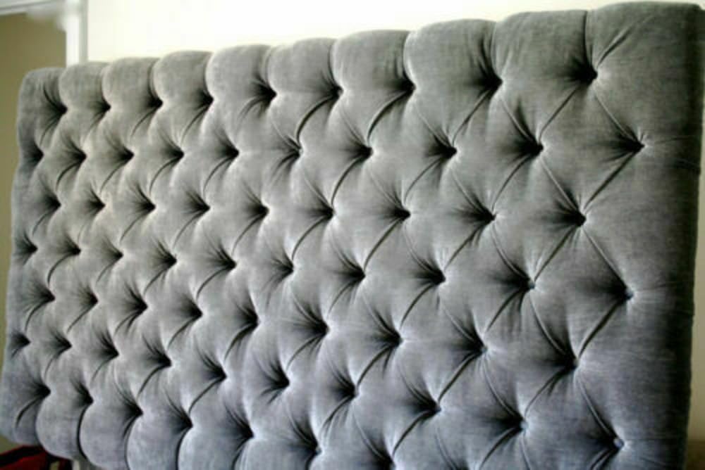 LUXURIOUS COLCHESTER HEADBOARD IN CHENNILLE FABRIC IN 30" (5FT KING SIZE, LIGHT GREY)