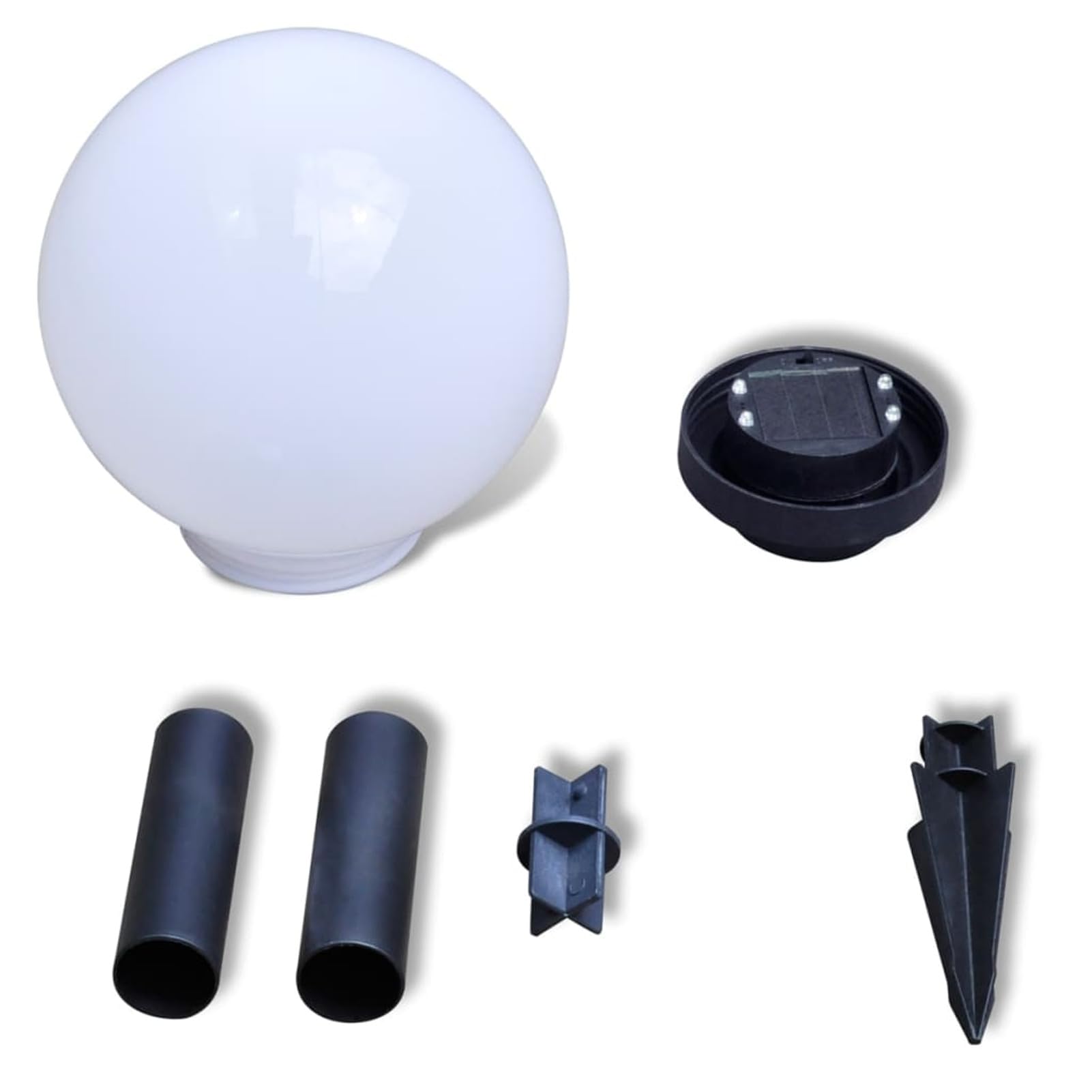 ZEYUAN Lampione Solare a LED da Giardino 20 cm 3 pz con Picchetto,Lampione da Giardino Moderno,Illuminazione per Esterni,Lampione da Giardino Esterno