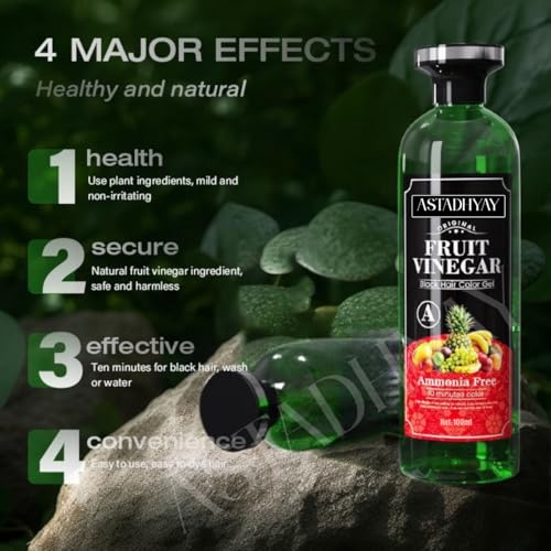 Image of Fruit Vinegar Gel Hair Color For Men & Women, Hair Color Dye for Black Hair (Black, 400ml (100ml x 4))