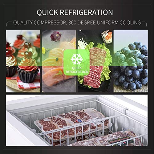 Kitma Chest Freezer - 7 Cu.ft Reach-In Freezer Chest - Solid Door Deep Freezer With Wire Storage Basket, White #TOP5