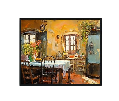 Country Kitchen Abstract Art Print Poster, Wall Art Painting Decor.