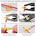 bskkw 120Pcs T-Tap Wire Connectors, Quick Splice Self-Stripping Electrical Terminals with Nylon Insulated Male Spade Disconnects, AWG 22-10 Wire Connector Kit for Automotive Marine Industrial Wiring