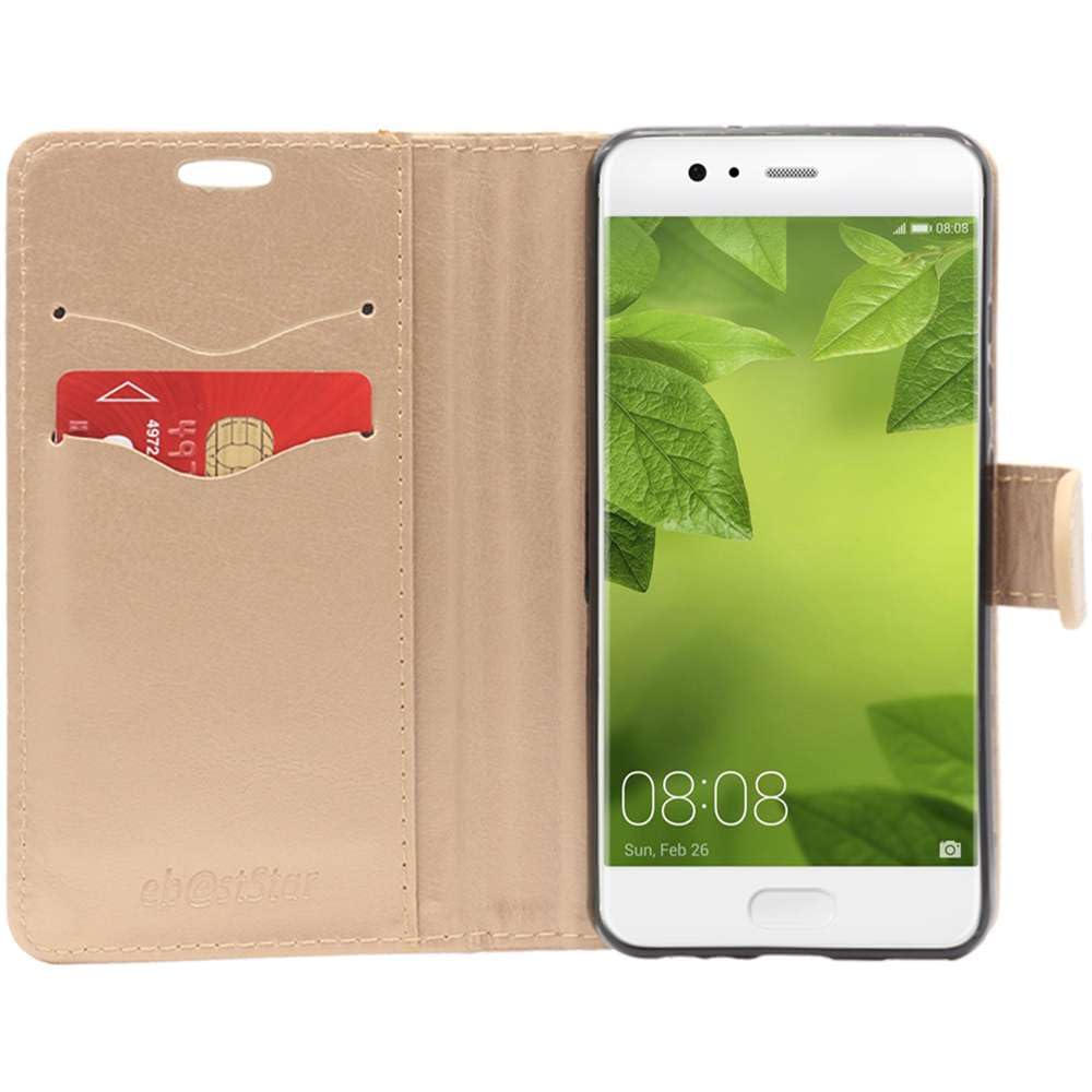 ebestStar - Cover Compatibile con Huawei P9 Custodia Portafoglio Pelle PU Protezione Libro Flip, Nero + Pellicola Vetro Temperato [Apparecchio: 145 x 70.9 x 7mm, 5.2