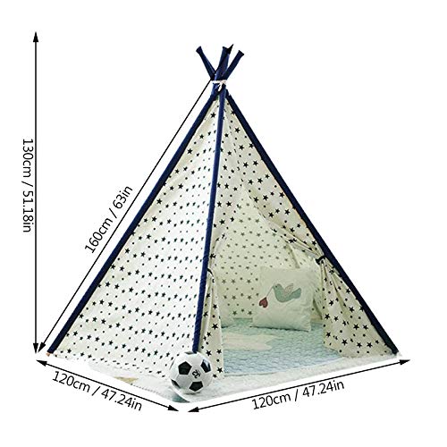 Frunimall tipi tent voor kinderen/meisje met gekleurde vlag, opvouwbare kinderen Indian Wigwam speelhuisTent Indiase speeltent voor kind wit voor binnen en buiten beige - Afbeelding 5