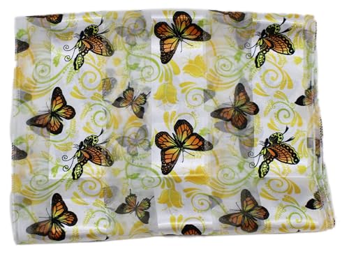 Image of Ted and Jack - Spring Garden Helper Print Silk Feel in White ad Gold Butterflies
