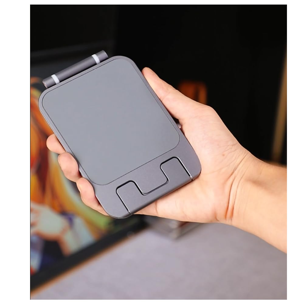 Soporte de teléfono celular de escritorio, soporte plegable de aleación de aluminio para escritorio, soporte portátil ajustable compatible con todos los teléfonos inteligentes y tabletas de 4