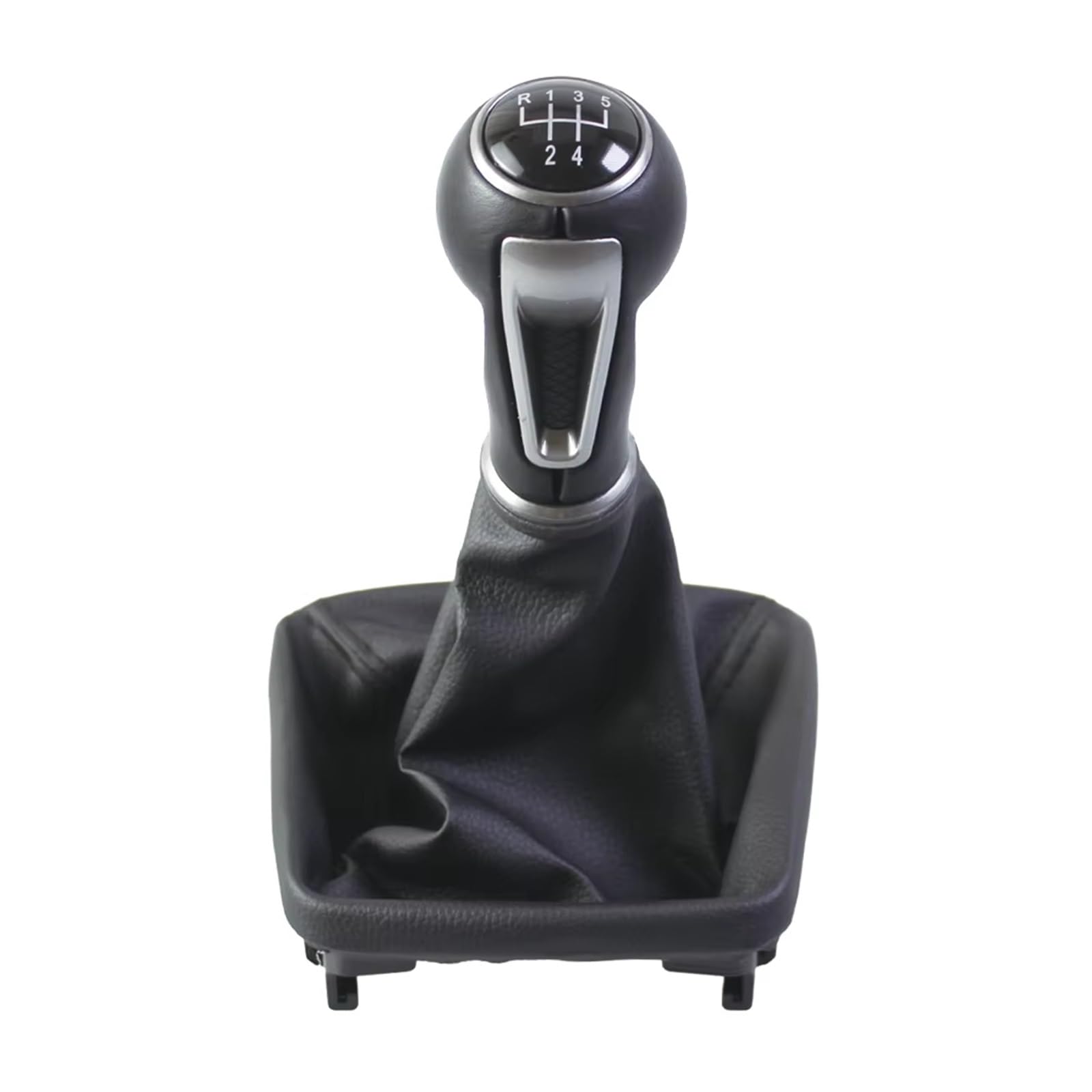 Qwqaab 5 Speed Manual Gear Knob For Seat For Ibiza Iv 6J 2009-2012 6J0863279 Black Manual Gear Shift Knob Pu Gaiter Boot Cover Shifter Lever(5 Speed)