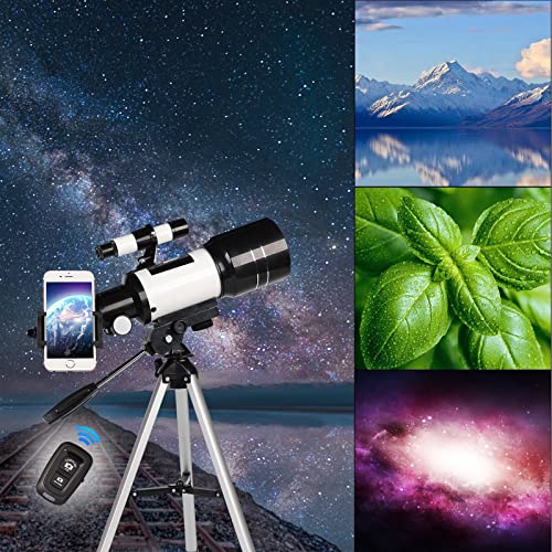 Telescope For Adults & Kids, 70Mm Aperture Refractor Telescopes (15X-150X) For Astronomy Beginners, Portable Travel Telescope With Phone Adapter & Wireless Remote, Astronomy Gifts For Kids #TOP5